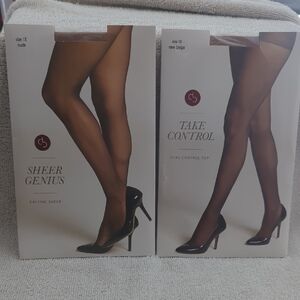 Dress Barn 1-Sheer Genius & 1-Take Control  Panty Hose Size 1X